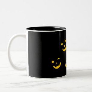 Taza Bicolor Halloween Mug - Caras brillantes en la oscuridad