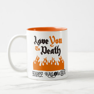 Taza Bicolor Halloween Personalizado Whimsical Funny Naranja mo