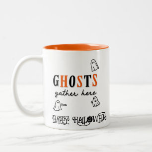 Taza Bicolor Halloween Personalizado Whimsical Funny Naranja mo