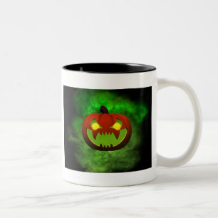 Taza Bicolor Halloween-Pumpkin malvado espeluznante