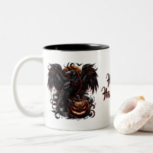 Taza Bicolor Halloween Raven Coffee Mug