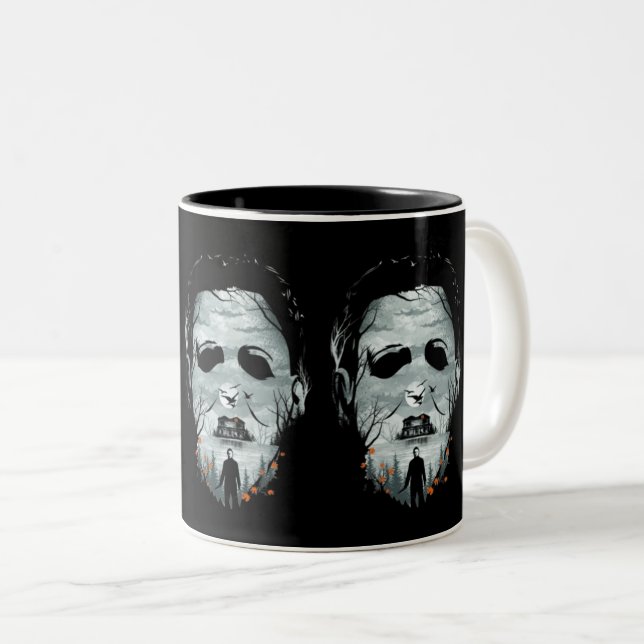 Taza Bicolor Halloween Scary Design (Anverso derecho)