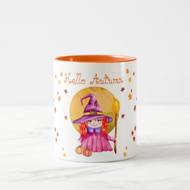 Taza Bicolor Halloween Scary Lit Witch Coffee Mugs (Centro)