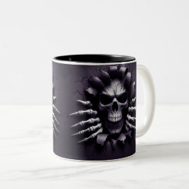 Taza Bicolor Halloween Skeleton 3D Mug