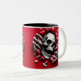 Taza Bicolor Halloween Skeleton 3D Mug