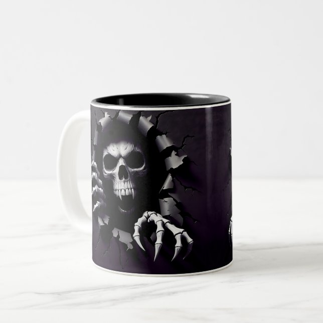Taza Bicolor Halloween Skeleton 3D Mug (Anverso izquierdo)
