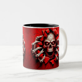 Taza Bicolor Halloween Skeleton 3D Mug