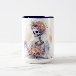 Taza Bicolor Halloween Skeleton Big Mug