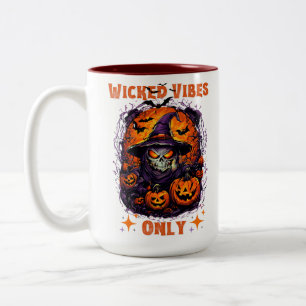 Taza Bicolor Halloween: Sonrisas y calabaza de fantasmas