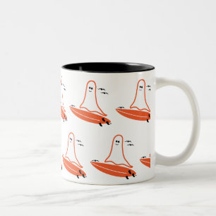 Taza Bicolor Halloween Surfer Ghost Black