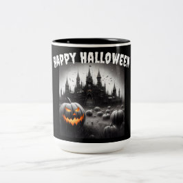 Taza Bicolor Halloween: Universidad Calabaza