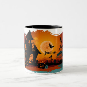 Taza Bicolor Halloween Vibes Scary Witch Pumpkins