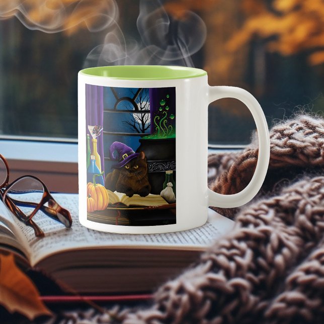 Taza Bicolor Halloween Witch Cat Purple Magic (Subido por el creador)