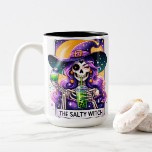 Taza Bicolor Halloween Witch Skeleton Coffee Mug