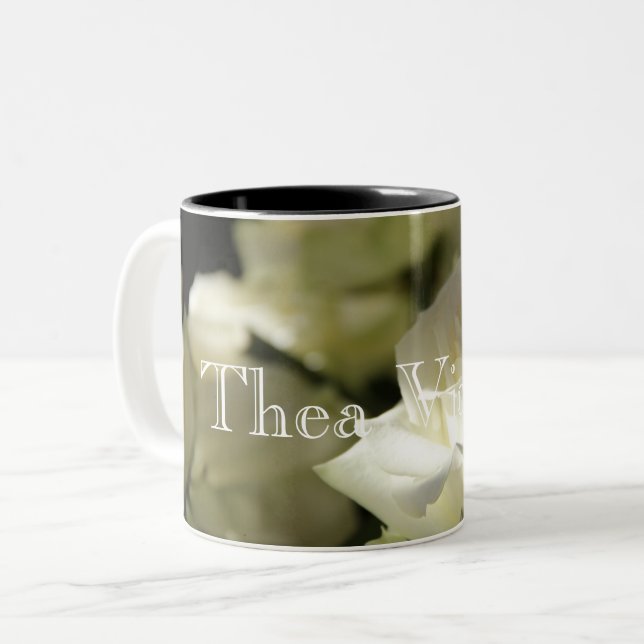 Taza Bicolor HAMbyWG - Café Mug - rosas blancas (Anverso izquierdo)