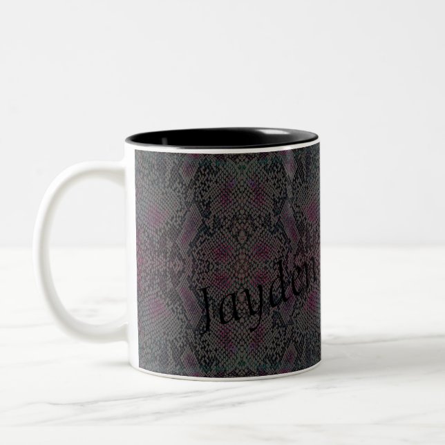 Taza Bicolor HAMbyWG - Mug personalizable - serpiente - rosa/gr (Izquierda)
