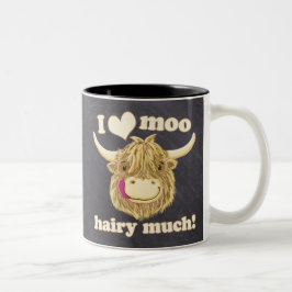 Taza Bicolor ¡Hamish pequenito ama el MOO melenudo mucho!