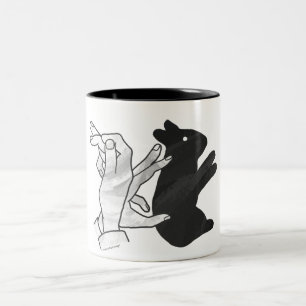 Taza Bicolor Hand Silhouette Rabbit