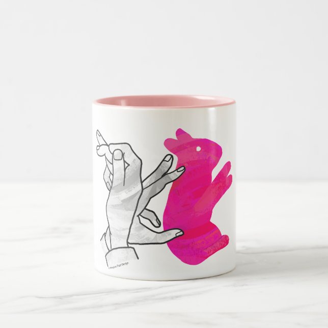 Taza Bicolor Hand Silhouette Rabbit Pink (Centro)