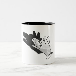 Taza Bicolor Hand Silhouette Wolf