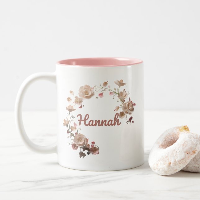 Taza Bicolor Hannah Floral Mug (Con donut)