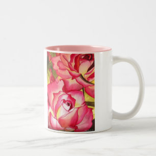 Taza Bicolor Hannah Gordon arte de la flor rosa rosa rosa