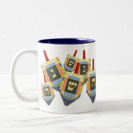 Taza Bicolor Hanukkah Dreidel Mug
