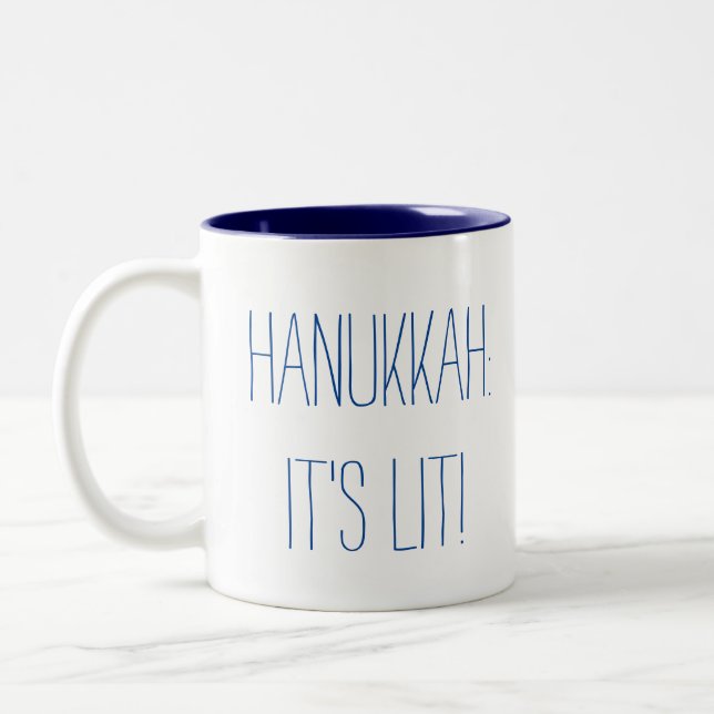 Taza Bicolor Hanukkah es la luz (Izquierda)