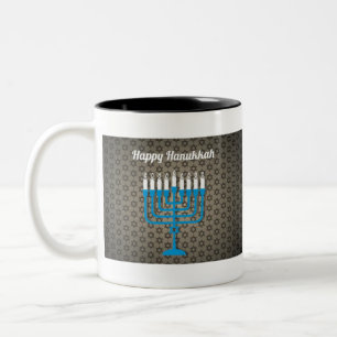 Taza Bicolor hanukkah feliz negro