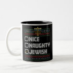 Taza Bicolor Hanukkah, Navidades judíos judíos de Santa Ugly<br><div class="desc">Hanukkah,  Navidades judíos judíos de Santa Ugly</div>