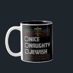 Taza Bicolor Hanukkah, Navidades judíos judíos de Santa Ugly<br><div class="desc">Hanukkah,  Navidades judíos judíos de Santa Ugly</div>