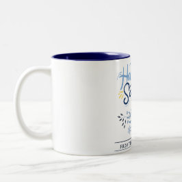 Taza Bicolor Hanukkah Sameach | Familia Hanukkah simple y elega