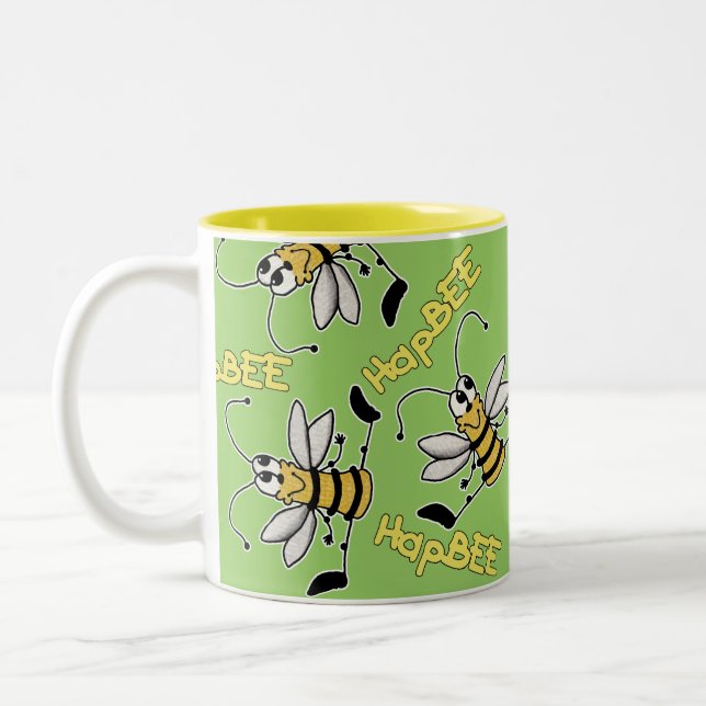 Taza Bicolor HapBEE Bee Collage Cumpleaños (Izquierda)