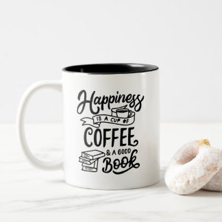 Taza Bicolor Happiness is a Cup of Coffee, Two-Tone Coffee Mug