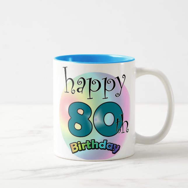 Taza Bicolor Happy 80th Birthday (Derecha)