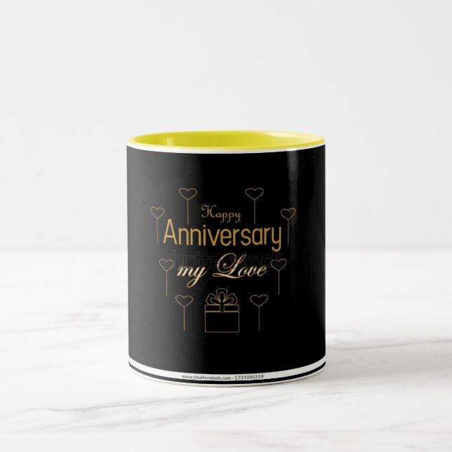 TAZA BICOLOR **HAPPY ANNIVERSARY** COFFEE MUG (Centro)