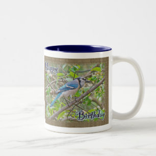 Taza Bicolor Happy Birday Blue Jay