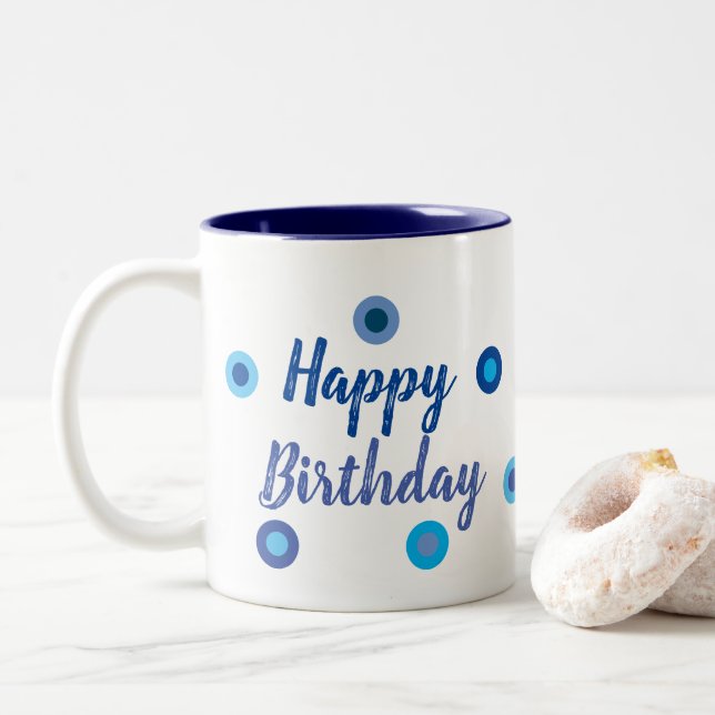 Taza Bicolor Happy Birthday (Con donut)
