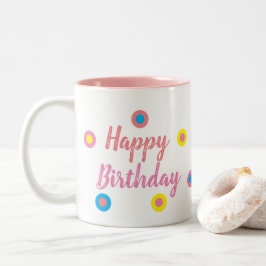 Taza Bicolor Happy Birthday Pink