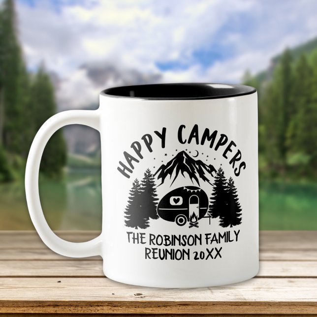 Taza Bicolor Happy Campers Family Road Trip (Subido por el creador)