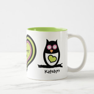 Taza Bicolor Happy Couple Owl Pair Mug