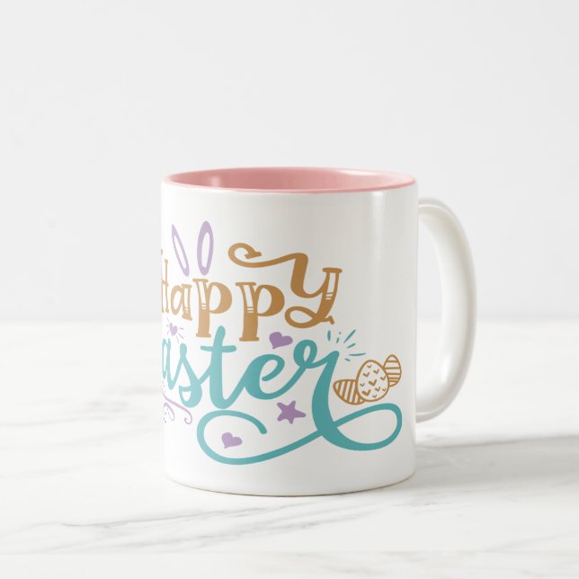 Taza Bicolor Happy Easter Coffee Mug (Anverso derecho)
