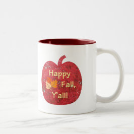 Taza Bicolor Happy Fall Y'all Pumpkin Mug