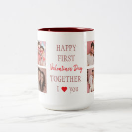 Taza Bicolor Happy First Valentine's Day Custom Coffee Mug 