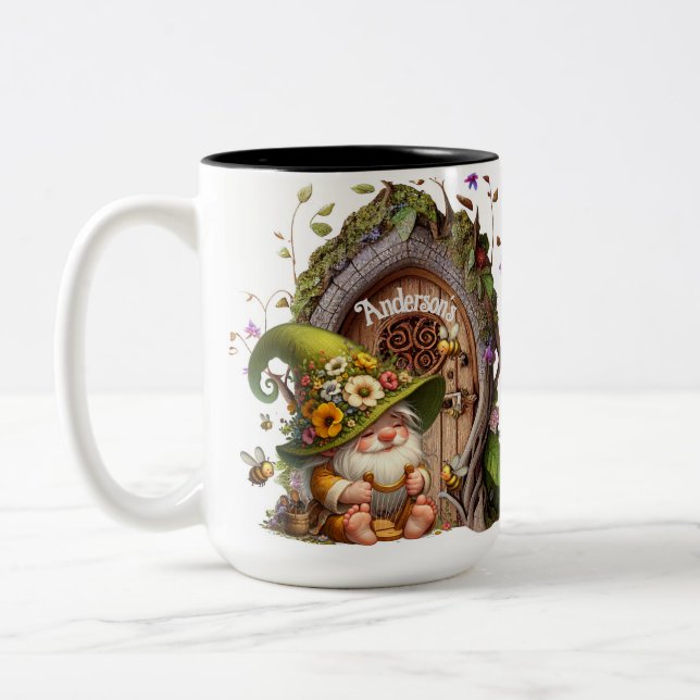 Taza Bicolor Happy Gnome Opcional Personalizado (Izquierda)