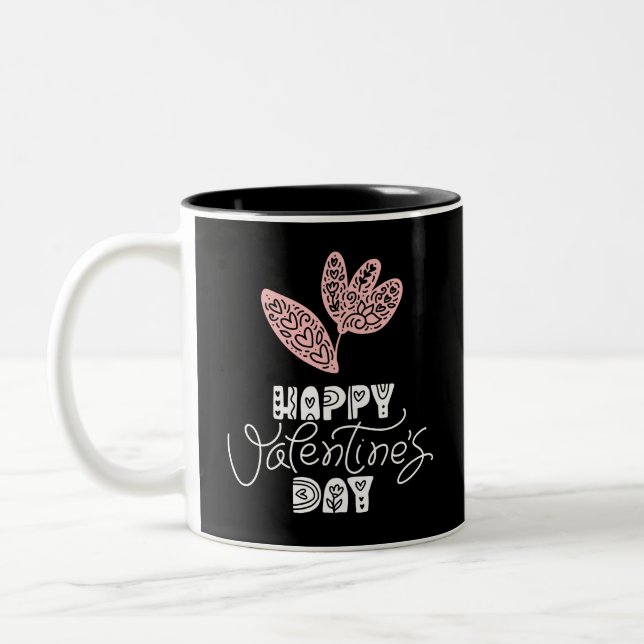 Taza Bicolor Happy valentine day  (Izquierda)
