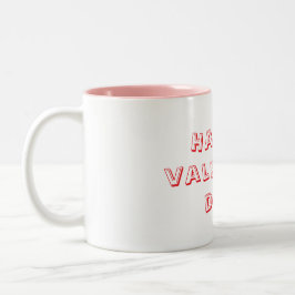 Taza Bicolor Happy valentine day whit &pink Mug