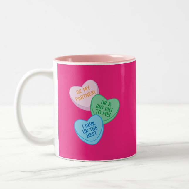 Taza Bicolor Happy Valentine's Day Pickleball Style-2 (Izquierda)
