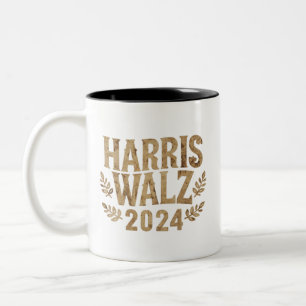 Taza Bicolor Harris Tim Walz Escudo Vintage Harris Waltz 2024