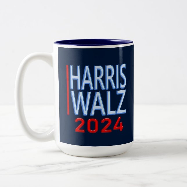 Taza Bicolor Harris Walz 2024 Elecciones Presidenciales 15 0z. (Izquierda)